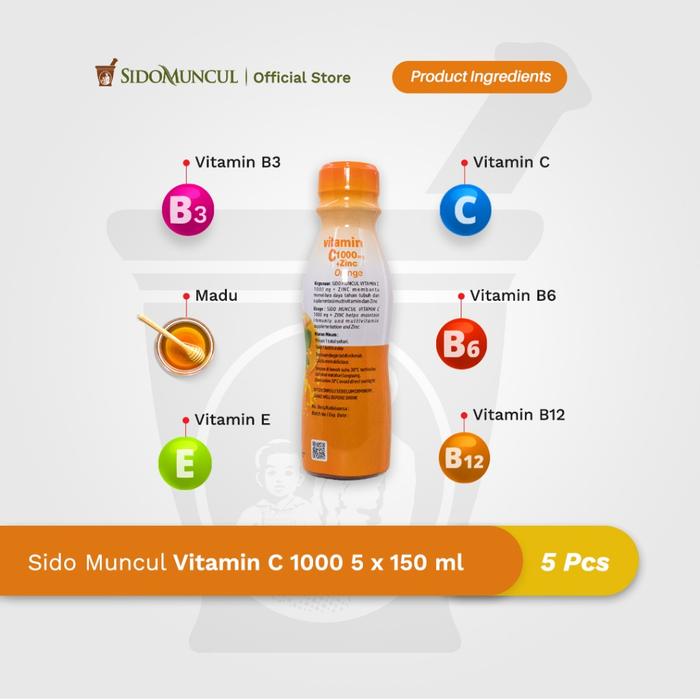 Sido Muncul Vit C1000 5x150 ml Minuman Multivitamin Daya Tahan Tubuh
