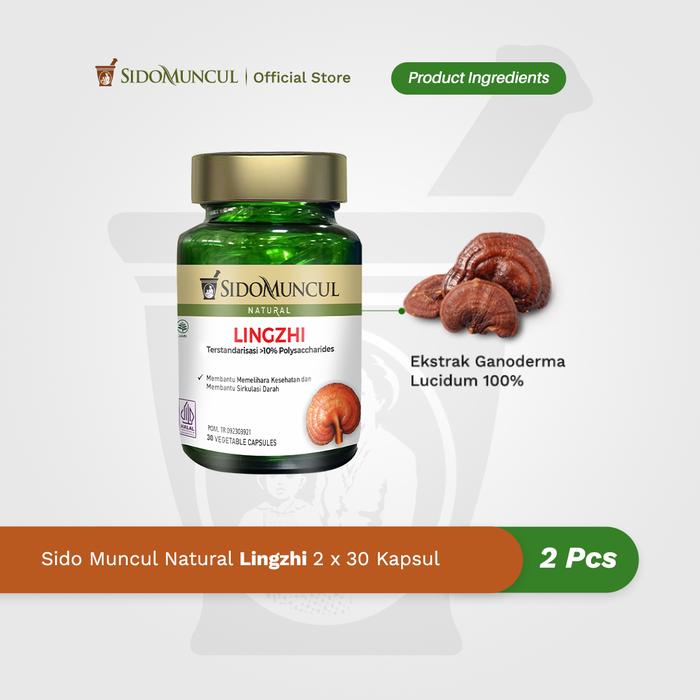 Twin Pack Sido Muncul Natural Herbal Lingzhi 30 Capsules - Helps Maintain Health and Traditionally Helps Blood Circulation