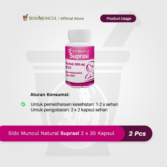 Twin Pack Sido Muncul Herbal Suprasi 30 Capsules – Katuk Leaves for Breast Milk Production
