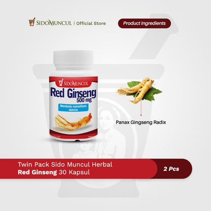 Twin Pack Sido Muncul Herbal Red Ginseng 30'k - Membantu Stamina Pria