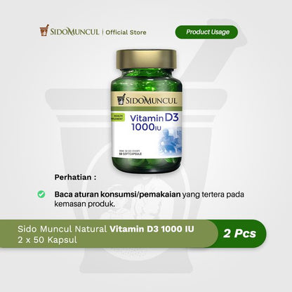 Sido Muncul Vitamin D3 1000 IU Kesehatan Tulang Kalsium Auto Imun 2x