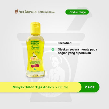 Tiga Anak Telon Oil 60 mL Warms Babies’ Bloated Tummies (2 bottles)