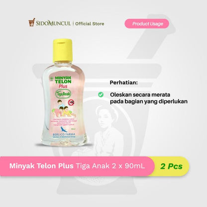 Minyak Telon Plus Tiga Anak 90mL (2 botol)