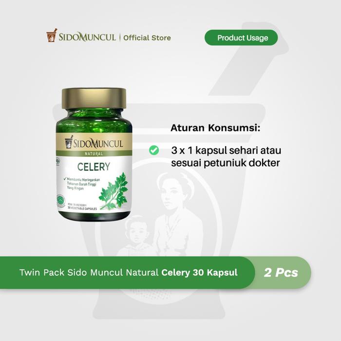Twin Pack Sido Muncul Celery 30 Kapsul Menurunkan Darah Tinggi