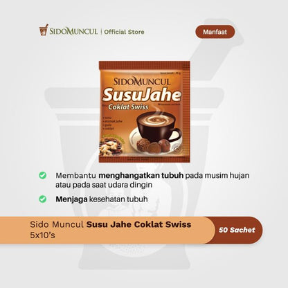 Sido Muncul Minuman Susu Jahe Coklat Swiss 5x10's - Menghangatkan Tubu