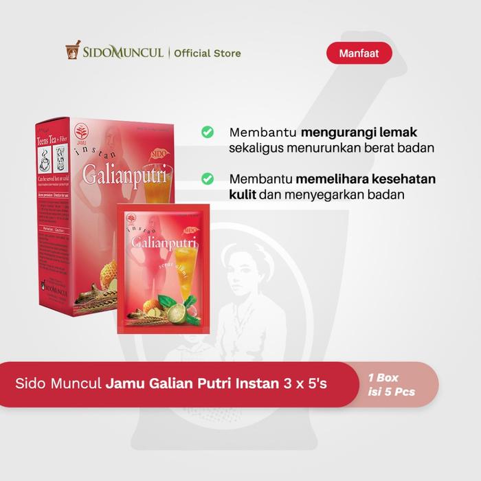 Instant Galian Putri Herbal Medicine 3x5's - Reduces Fat, Improves Skin Health