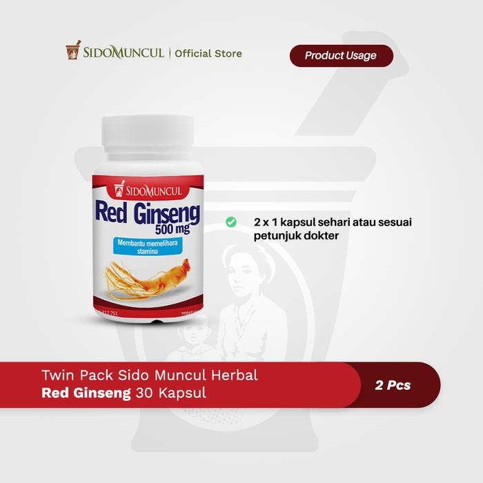 Twin Pack Sido Muncul Herbal Red Ginseng 30'k - Membantu Stamina Pria