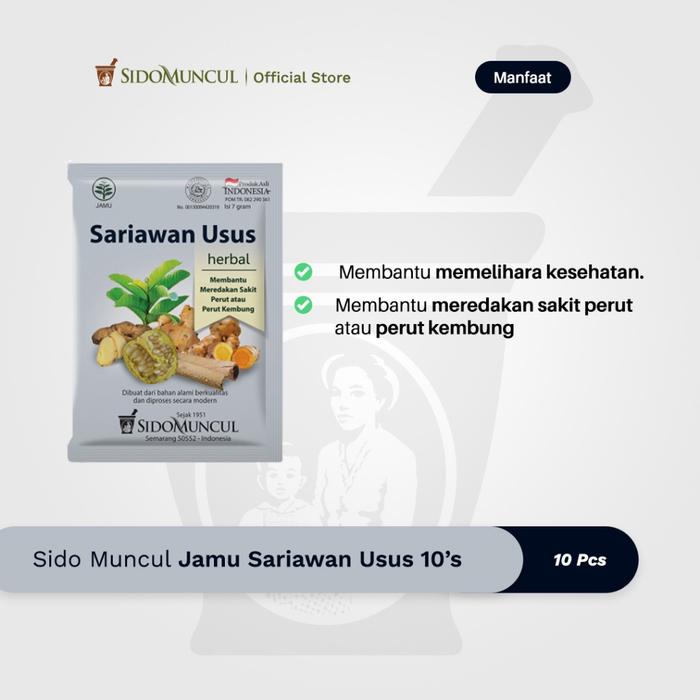 Sido Muncul Jamu Sariawan Usus 10's - Meredakan Sakit Perut Kembung