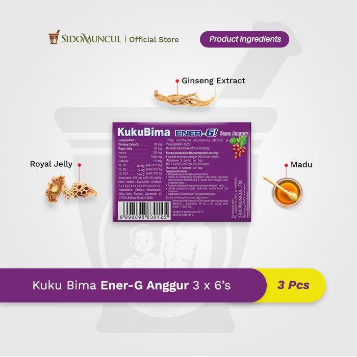 Kuku Bima Ener-G Anggur 3x6's - Minuman Berenergi Penambah Stamina
