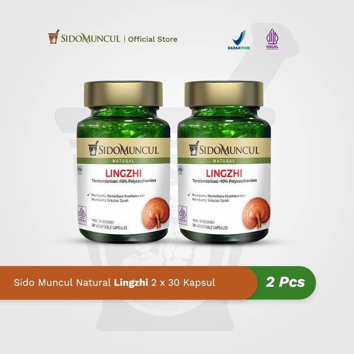 Twin Pack Sido Muncul Natural Herbal Lingzhi 30 Capsules - Helps Maintain Health and Traditionally Helps Blood Circulation