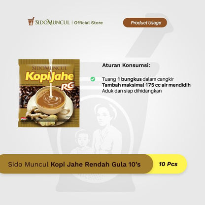 Sido Muncul Minuman Kopi Jahe Rendah Gula 10's - Menghangatkan Badan