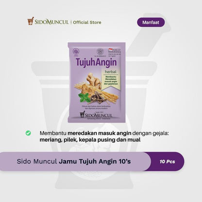 Sido Muncur Jamu Tujuh Angin 10's - Herbal for Fever and Common Cold