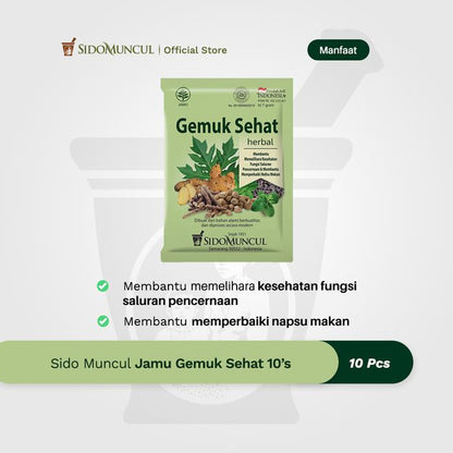 Sido Muncul Jamu Gemuk Sehat 10's - Herbal Memperbaiki Nafsu Makan