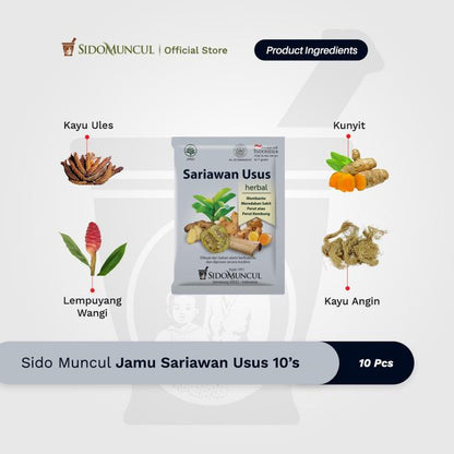Sido Muncul Jamu Sariawan Usus 10's - Meredakan Sakit Perut Kembung