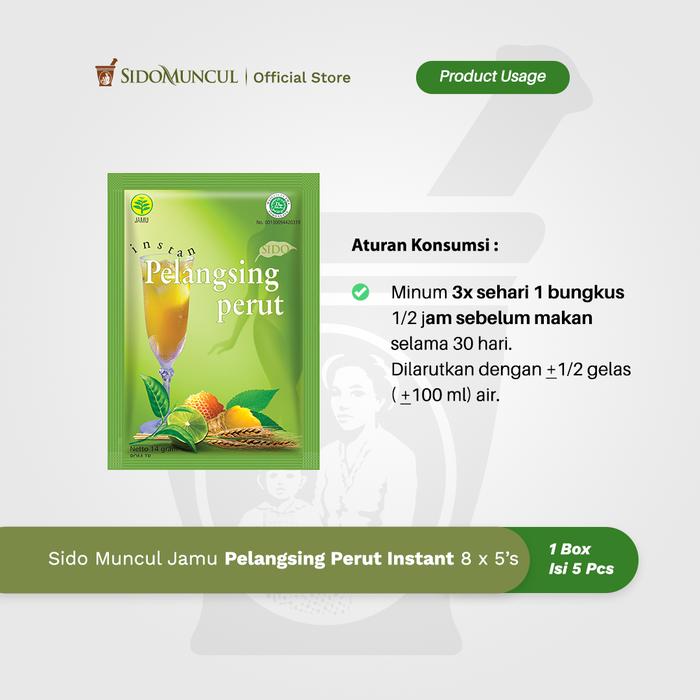 Jamu Pelangsing Perut Instan 8x5's - Membantu Mengurangi Lemak Tubuh