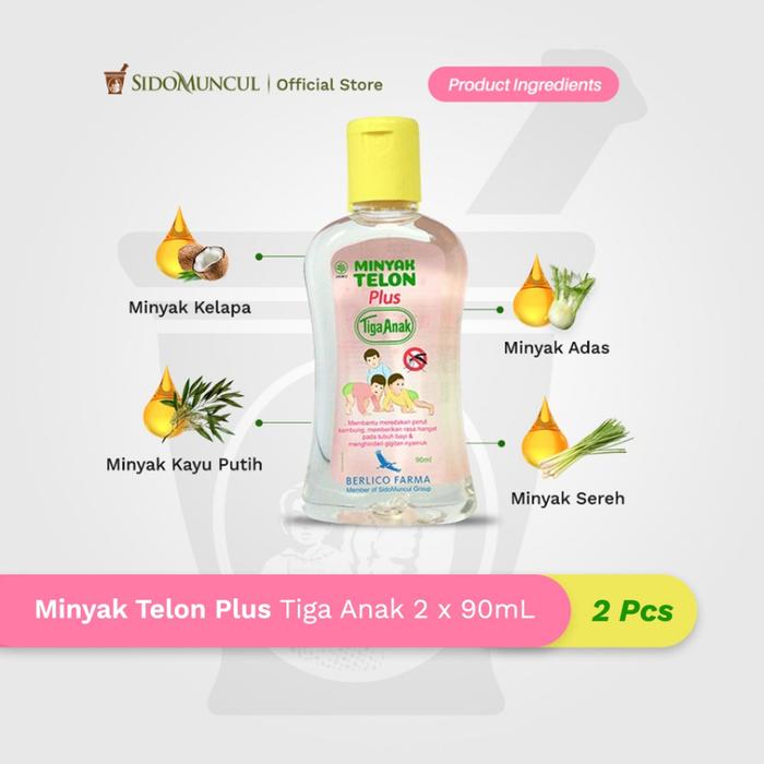 Minyak Telon Plus Tiga Anak 90mL (2 botol)