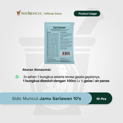 Sido Muncul Jamu Sariawan 10's - Treats Mouth Ulcers and Internal Heat