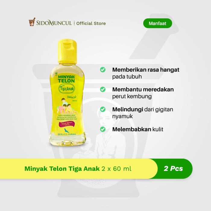 Tiga Anak Telon Oil 60 mL Warms Babies’ Bloated Tummies (2 bottles)
