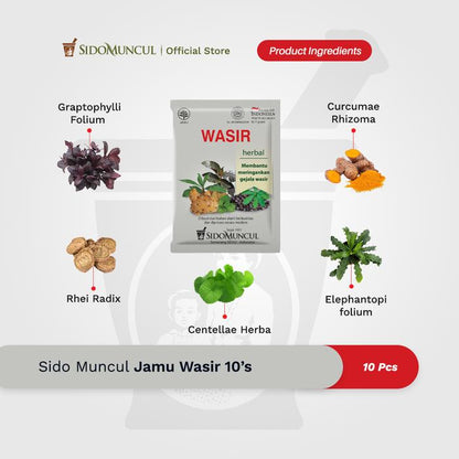 Sido Muncul Hemorrhoid Herbal Remedy, 10 Count - Helps Relieve Hemorrhoid Symptoms