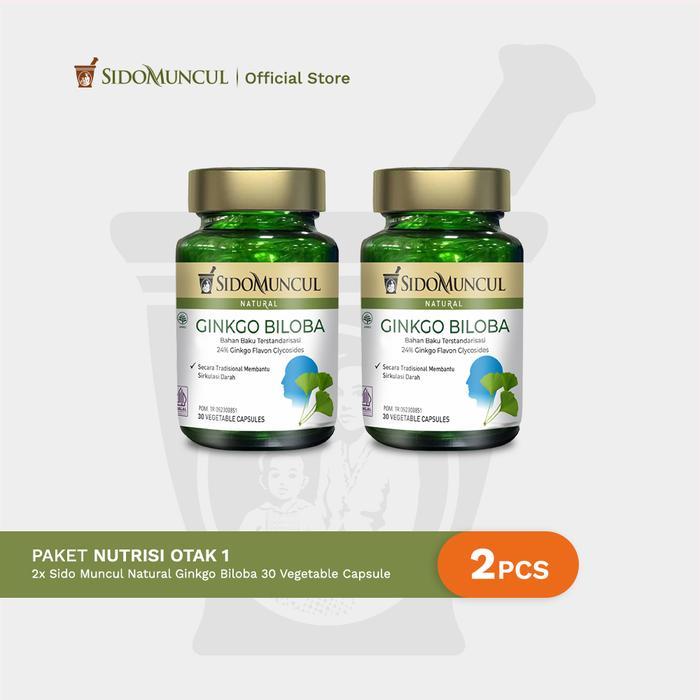 Brain Nutrition Package 1 - Sido Muncul Herbal Ginkgo Biloba 30 Capsules 2x