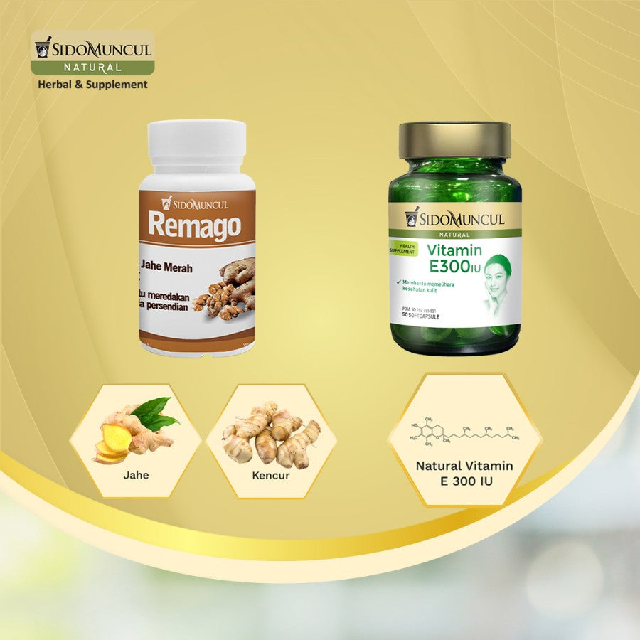 Healthy Joints Package - Sido Muncul Natural Remago + Vitamin D3 400 IU