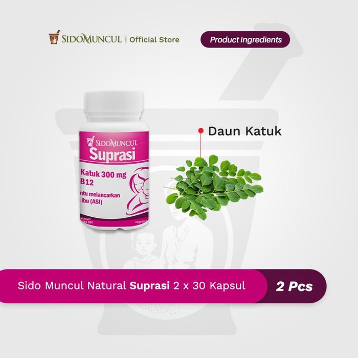 Twin Pack Sido Muncul Herbal Suprasi 30 Capsules – Katuk Leaves for Breast Milk Production