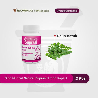 Twin Pack Sido Muncul Herbal Suprasi 30 Capsules – Katuk Leaves for Breast Milk Production