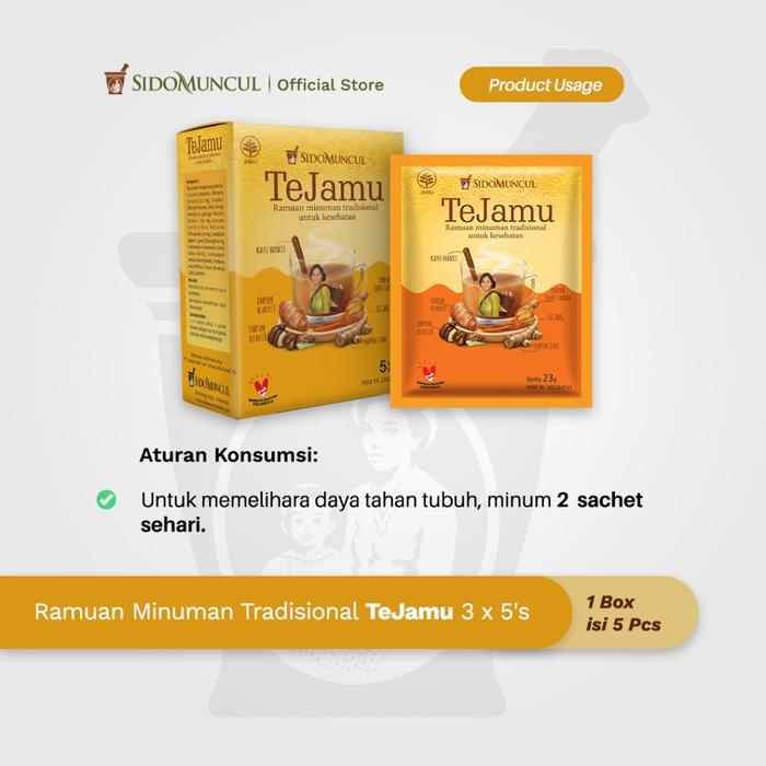 TeJamu Traditional Herbal Drink Blend, 3 × 5 Sachets – Immune Health