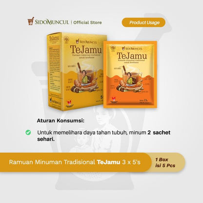 TeJamu Traditional Herbal Drink Blend, 3 × 5 Sachets – Immune Health