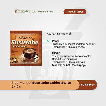 Sido Muncul Minuman Susu Jahe Coklat Swiss 5x10's - Menghangatkan Tubu