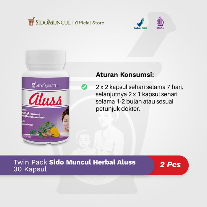 Twin Pack Sido Muncul Herbal Aluss, 30 Sachets – Smooth, Clear Skin, No Acne