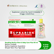 Berlico Mom & Baby Care Bundle - Licokalk (10 Strips) + Suprabion Supplement + Telon Oil