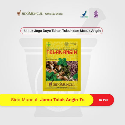 Sido Muncul Tolak Angin Herbal Remedy, 10 Sachets – Relieves Cold-Like Symptoms