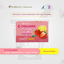 C+Collagen - Minuman Collagen Tripeptide 500mg + Vit C 1000mg untuk Kesehatan Kulit dan Imunitas