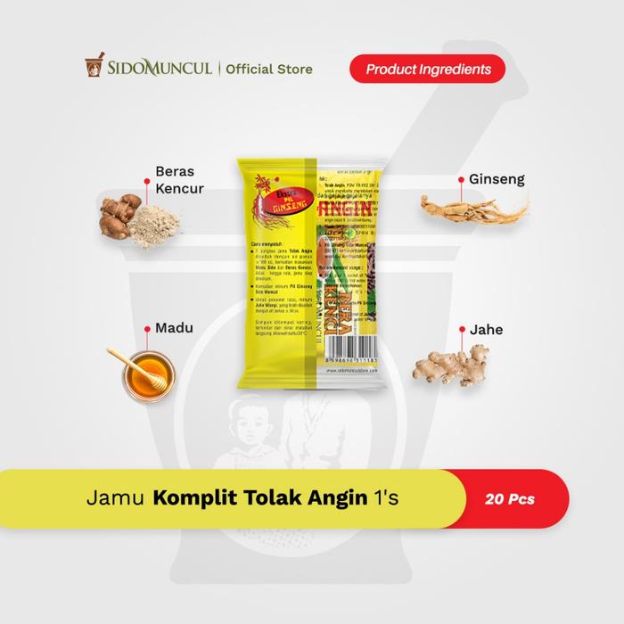 Tolak Angin Complete Herbal Remedy, 20 Sachets—Relieves Cold Symptoms and Clears the Airways