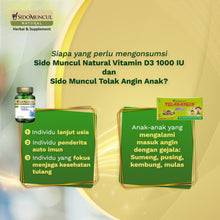 Sido Muncul Natural Vitamin D3 1000 IU + Tolak Angin for Children, Pack of 5