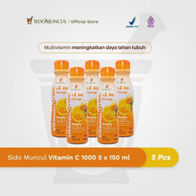 Sido Muncul Vitamin C 1000, 5 × 150 ml, Multivitamin Drink for Immune Support