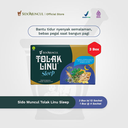 [NEW] Tolak Linu Sleep 3 Boxes of 12 Sachets - Helps You Sleep Soundly All Night, Wake Up Free from Aches