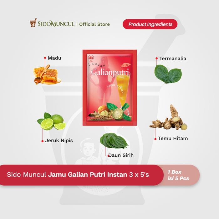 Instant Galian Putri Herbal Medicine 3x5's - Reduces Fat, Improves Skin Health