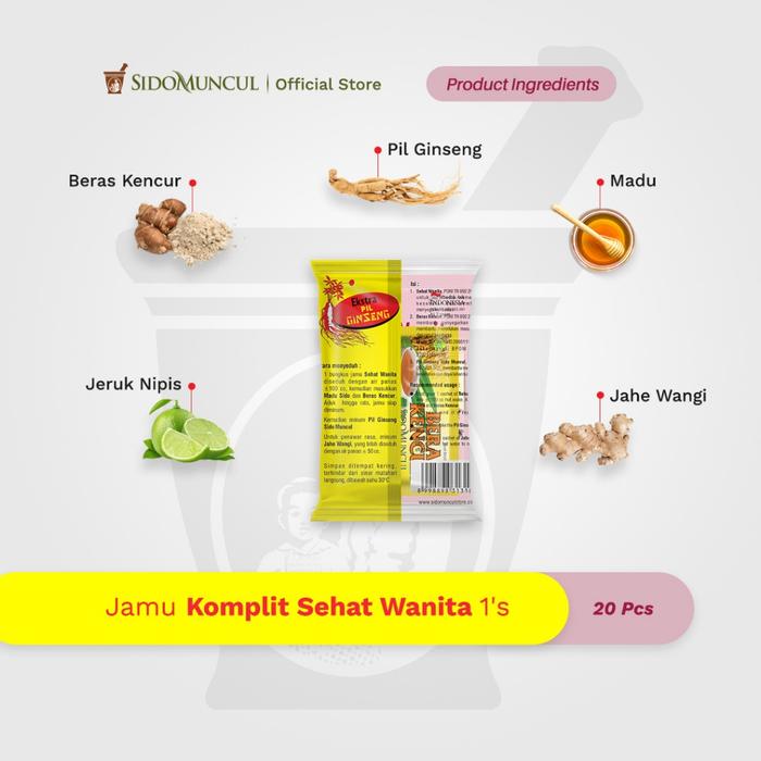 Jamu Komplit Sehat Wanita 20's - Daya Tahan Kencur Ginseng Madu