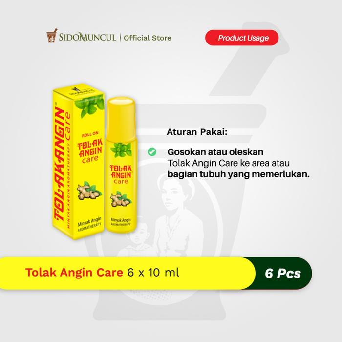 Tolak Angin Care 6x10 ml Minyak Angin Aromaterapi - Hilangkan Gatal