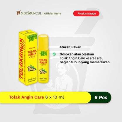 Tolak Angin Care 6x10 ml Minyak Angin Aromaterapi - Hilangkan Gatal
