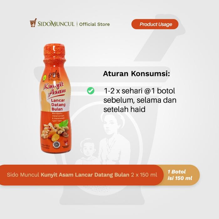 Sido Muncul Kunyit Asam Lancar Datang Bulan Haid Botol 2x150 ml
