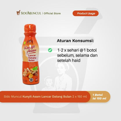 Sido Muncul Kunyit Asam Lancar Datang Bulan Haid Botol 2x150 ml