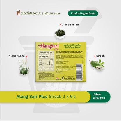 Alang Sari Plus Soursop 3x6's - Prevents Mouth Ulcers and Relieves Internal Heat