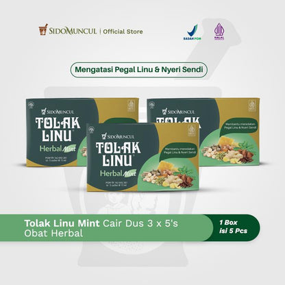Tolak Linu Mint Cair Dus 3x5's Obat Herbal - Pegal Linu Nyeri Sendi