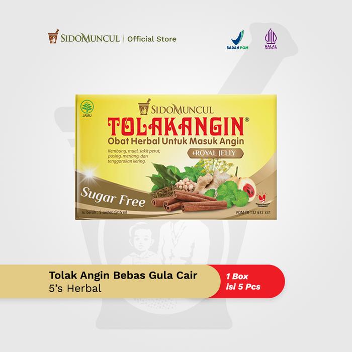 Tolak Angin Sugar Free Liquid 5 Sachets Herbal - Cold and Flu Relief