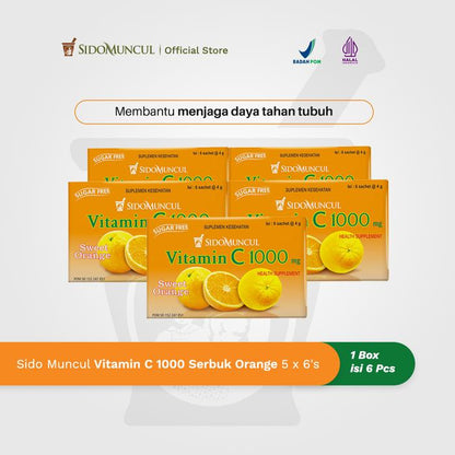 Sido Muncul Vitamin C 1000 mg Sweet Orange Pack (5 Packs)