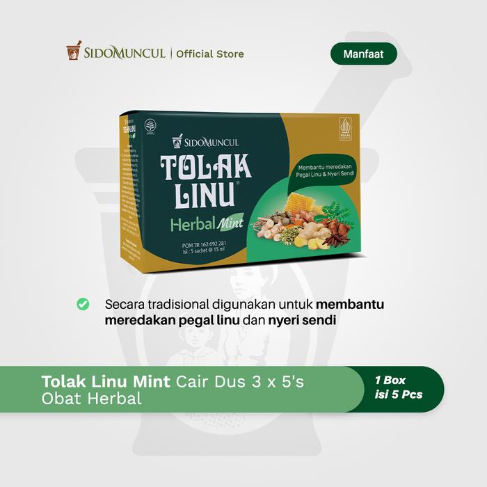 Tolak Linu Mint Cair Dus 3x5's Obat Herbal - Pegal Linu Nyeri Sendi
