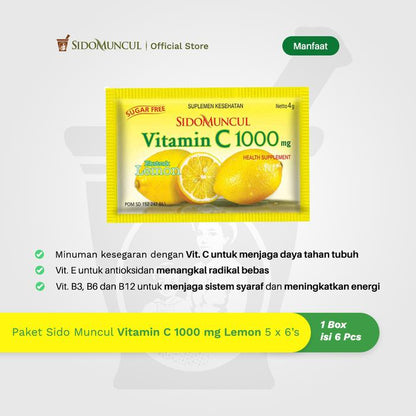 Sido Muncul Vitamin C 1000 mg Lemon Pack (5 Packs)